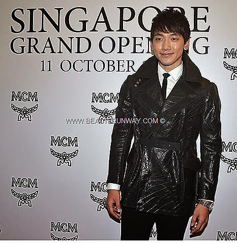 MCM RAIN SINGAPORE Fashion Week 2013 Fide Store opening Marina Bay Sands Sung Hoon Shin woo Spring Summer 2014 Fashion Show Flower Boys In Paradise MCM Bags backpack handbag totebag clutch wallets ipad accessories shoes jacket blazer