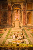 Closeup of painting on ceiling of Constantines Chapel