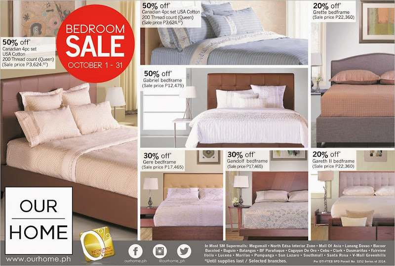 Our Home Bedroom Sale October Catalog