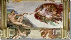 Die Erschaffung Adams – Deckengemälde von Michelangelo in der Sixtinischen Kapelle