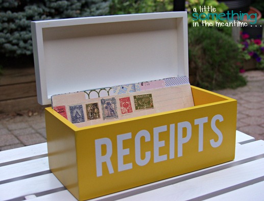 A Little Something in the Meantime: Organize Receipts with Customized Dividers Receipt Box 1 WM