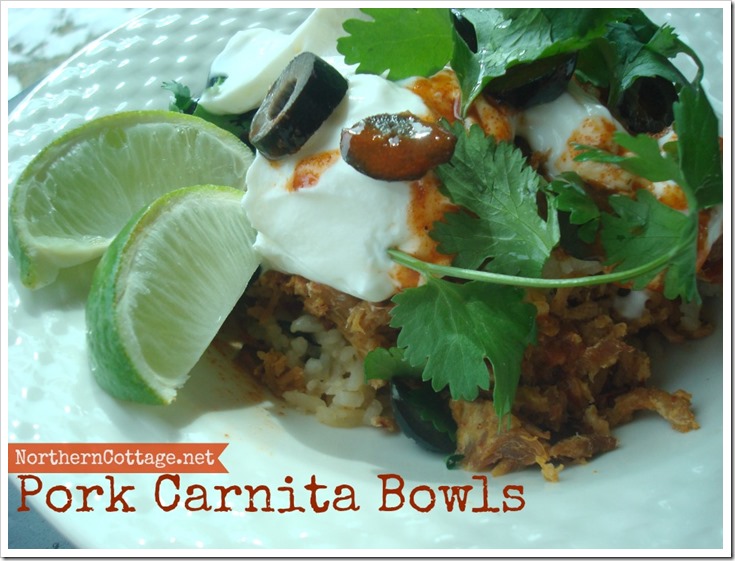 Pork Carnita Bowls @NorthernCottage.net