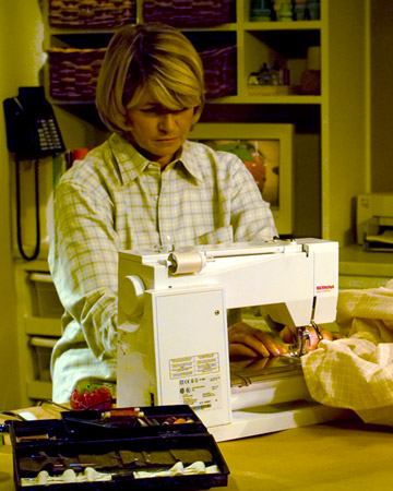 Sewing a duvet cover out of sheets. (OAD: 11/16/1998)