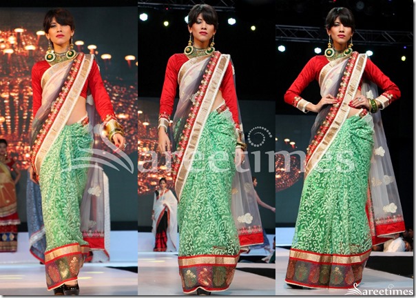 White_Green_Half_and_Half_Saree White_Green_Half_and_Half_Saree