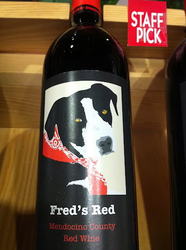 Dogs were everywhere!  Even on favored wines in the stores! The shopkeeper even knew this dog personally!