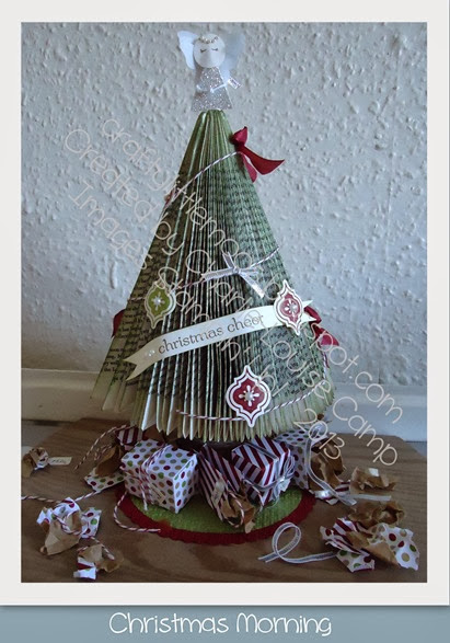 christmas morning book tree upcycling Check it out at craftylittlemoos.blogspot.com Created by Charlie-Louise Camp Images Stampin' Up! © 2013 27-08-2013 17-19-17