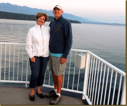 Victor and I enjoying a cruise on the lake