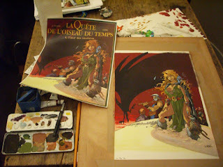 Couverture de La Quête de L'Oiseau du Temps (Loisel), en cours de réalisation
Gouache sur papier