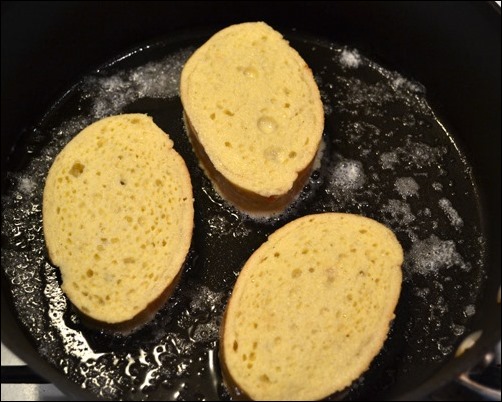melt butter and cook bread