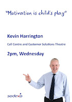 Kevin Harrington presenting "Motivation is child's play" at the NEC, Birminham.