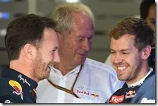 Christian Horner, Helmut Marko e Sebastian Vettel