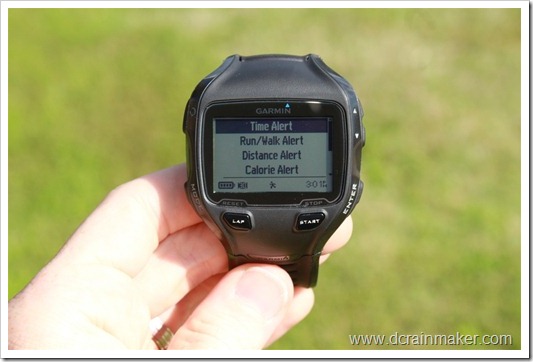 Garmin FR910XT Time, Distance, Calorie, Run/Walk Alerts