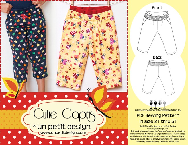 Un Petit Design - Cutie Capris PDF Pattern