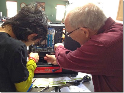 Grampa and Ryan Building NZXT 2