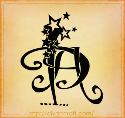 Stencil of the monogram tattoo that Amy will soon be getting.