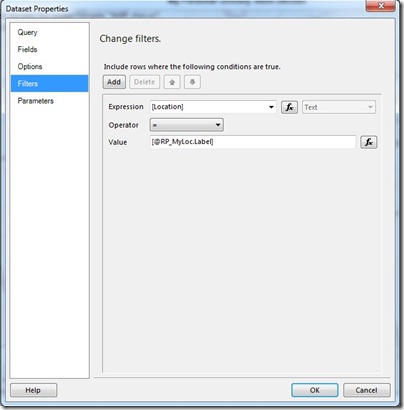 Filtering the dataset query Filtering the dataset query