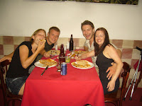 Pizza, beer and friends. We should be sponsered by Pizza Hut!