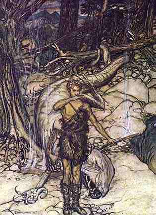 Siegfried Tastes The Dragons Blood, Asatru Gods And Heroes