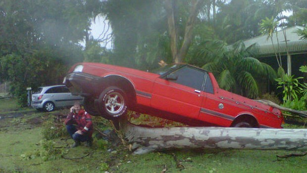 Channel 9's Darren Curtis posted this photo of the devastation caused by a tornado that tore through Bargara, Australia, 26 January 2013. Photo: Channel 9