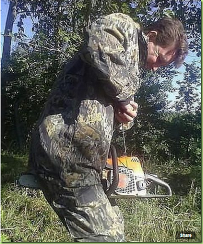 how to start your chainsaw darwin style