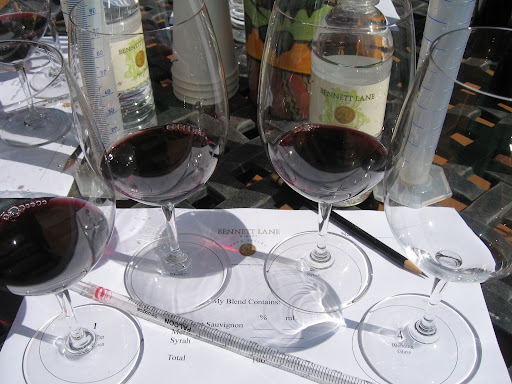 We were given a glass of wine each, a blending glass, a pencil and a straw-like dropper to measure out our wine.