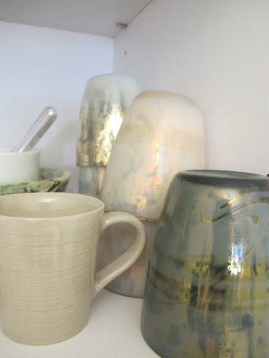 These iridescent cups are beautiful. Ayesha, where did you find these?