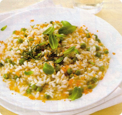Risotto ai piselli con arancia e menta Risotto ai piselli con arancia e menta