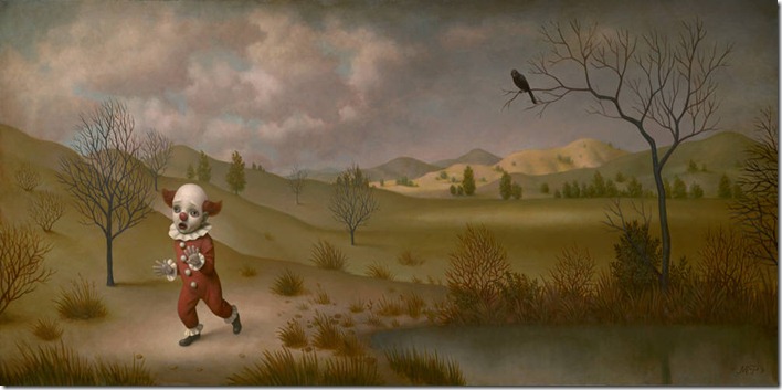 Clown Running Through a Landscape