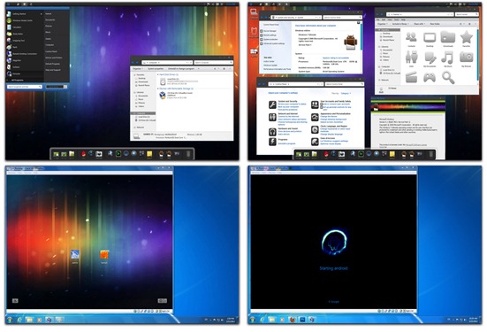 Android Ice Cream Sandwich 3.0 for Windows 7