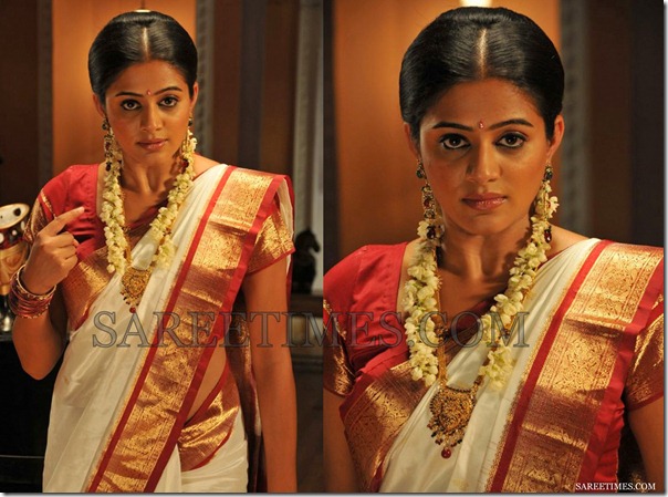Priyamani_White_Traditional_Saree