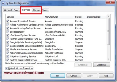 System Configuration Windows