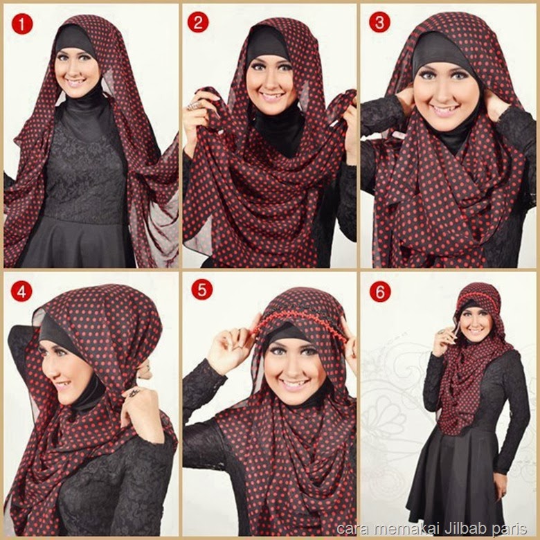 cara memakai jilbab paris