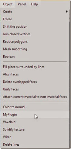 MyPlugin in Object menu MyPlugin in Object menu