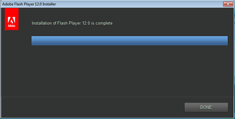 install update Adobe Flash Player terbaru selesai