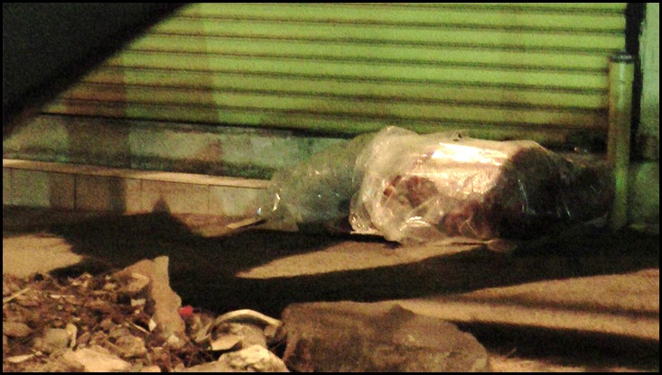 Poor Afrikaners Pretoria Streets Sleeping in Plastic Bag Poor Afrikaners Pretoria Streets Sleeping in Plastic Bag