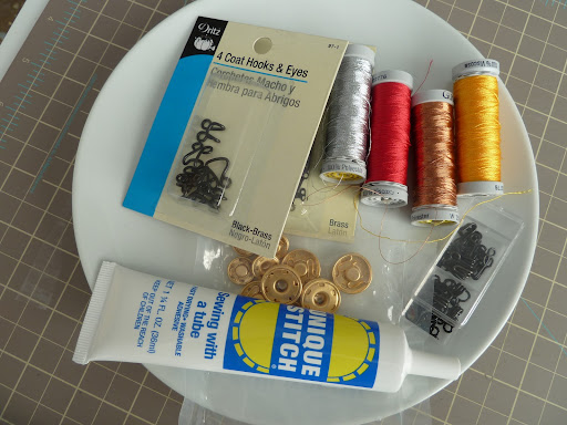 Some of the materials for making the bow belts.