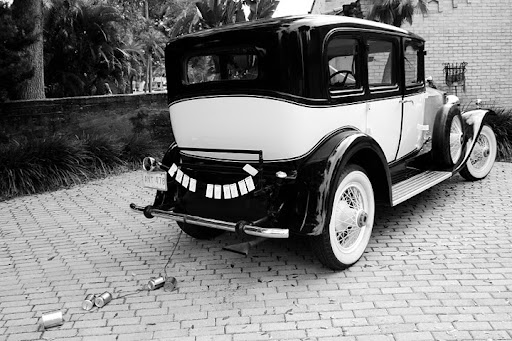 Evan's grandfather's Rolls Royce, complete with cans on a string. Evan's grandfather's Rolls Royce, complete with cans on a string.