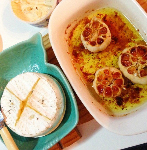 Oven Roasted Garlic with Camembert