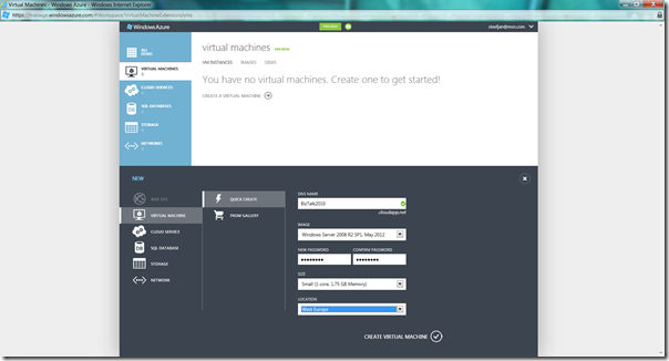 2. BizTalk IaaS - Create VM BizTalk2010