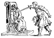 Man With A Sword On The Right Approaches The King Seated On His Throne From Petrus Bonus