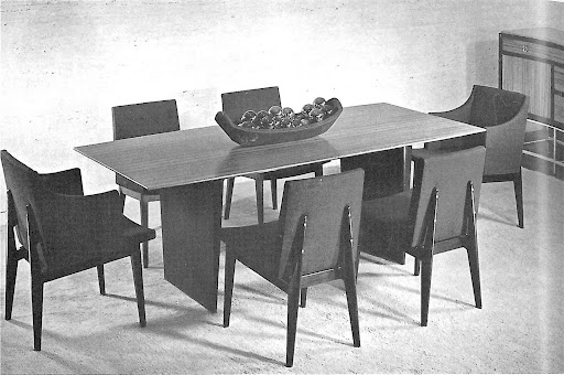 My dining table at home is a loose interpretation of this Dunbar design. Mine has a thicker top and concave legs. My dining table at home is a loose interpretation of this Dunbar design. Mine has a thicker top and concave legs.