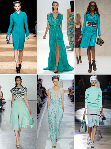 Images from Fashion Week 2011. Turquoise in almost every imaginable shade! (www.refinery29.com)