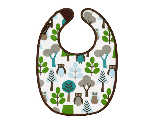 Dwell Studio's Owls Sky Coated Bib.$12, dwellstudio.com.