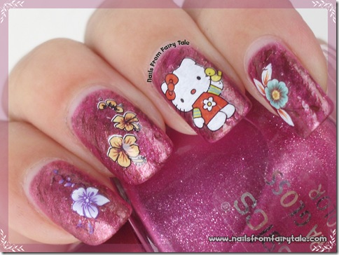 born pretty store water decals flower hello kitty 2