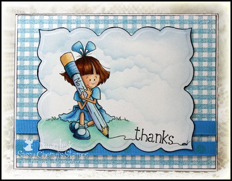 A No.2 Pencil and a Dream, Sassy Cheryl's Stamps, Gingham Background-ODBD