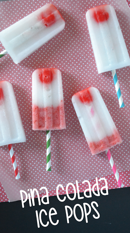 Piña Colada Ice Pop Recipe - The perfect summer treat on a paper straw stick!