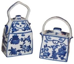 blue and white porcelain decorative purses