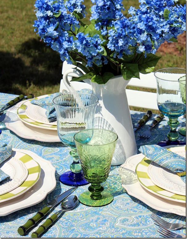 June 21st 2012 Blue/Green Tablescape