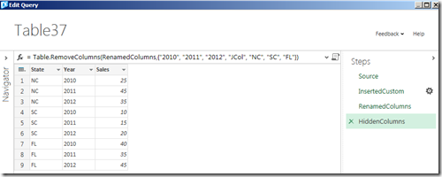 rename and hide unnecessary columns