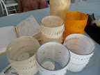 A bunch of luminarias waiting in the wings.